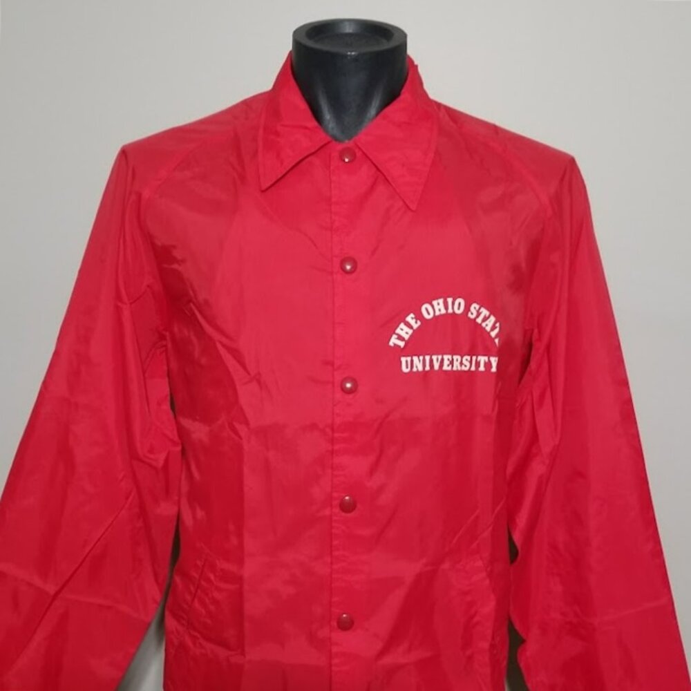 Vintage 60s Champion Running Man Ohio State Coaches Jacket Red Large Windbreaker